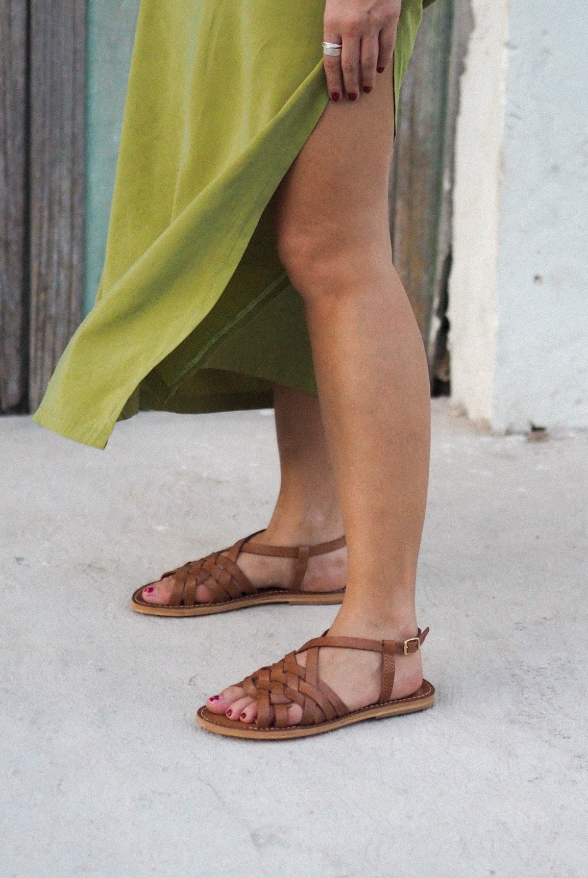 MEXAS Taco | Camel leather sandals for women