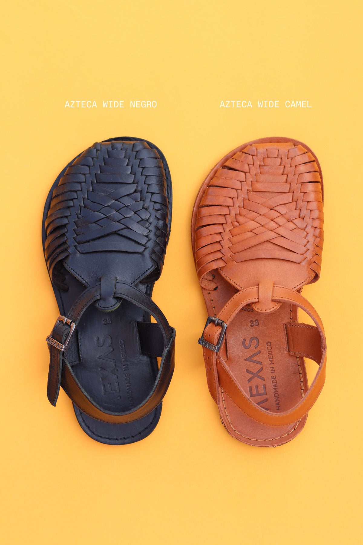 MEXAS Azteca Wide Black | Barefoot sandals for wide feet