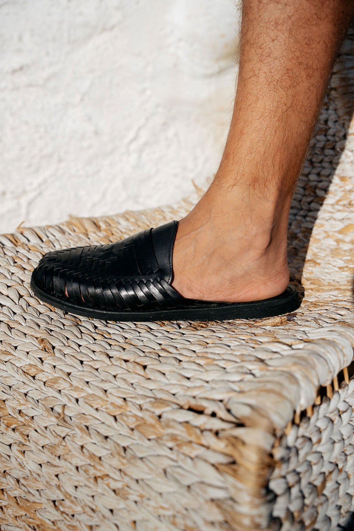 MEXAS San Pancho Black | Leather mules for men