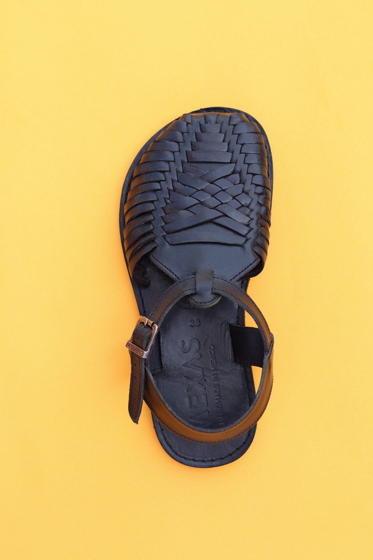MEXAS Azteca Wide Black | Barefoot sandals for wide feet